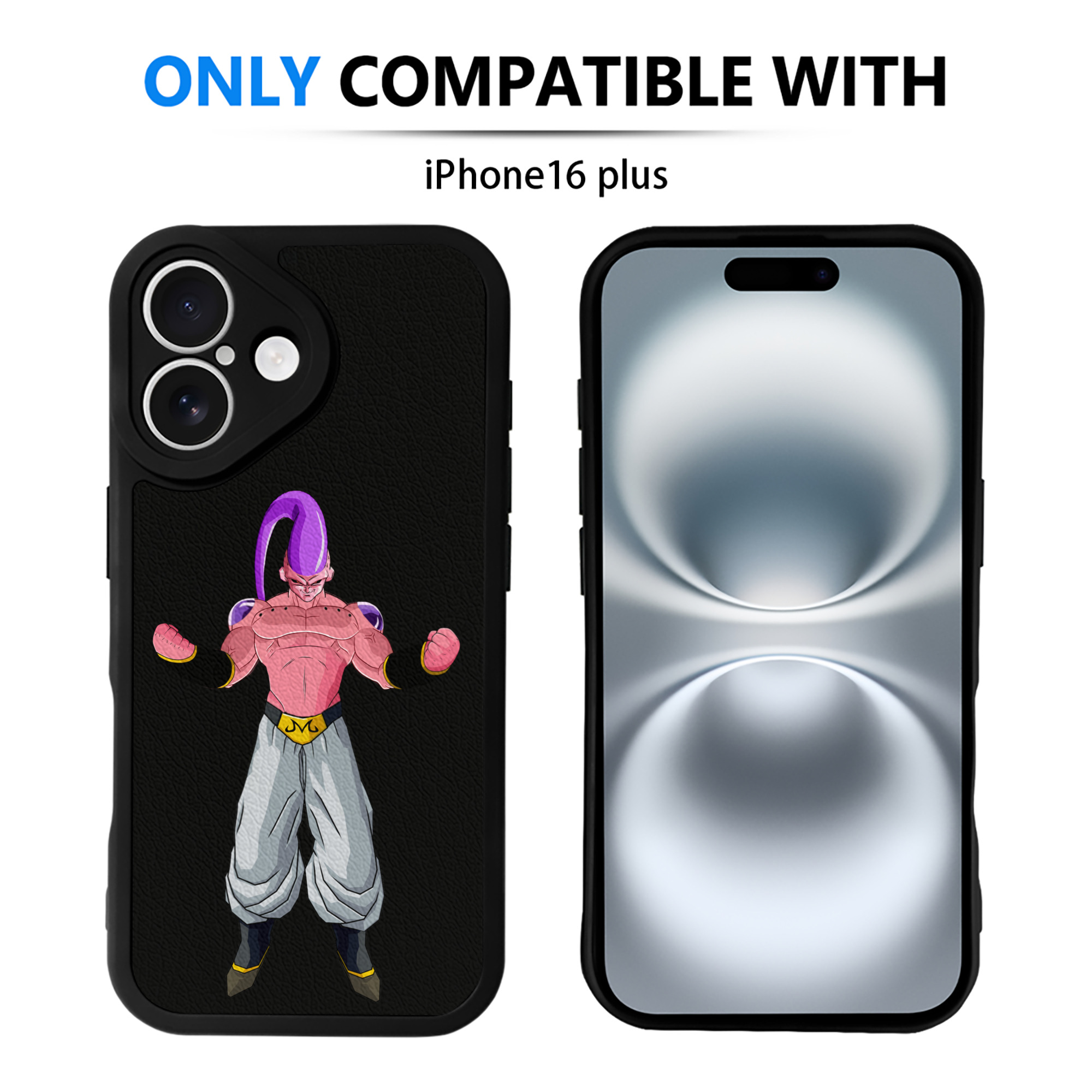 （画像用） ドラゴンボール 魔人ブウ DRAGON BALL Majin Buu 【iPhone 16シリーズ対応】シリコンスマホケース（レザー調） 材質：シリコン